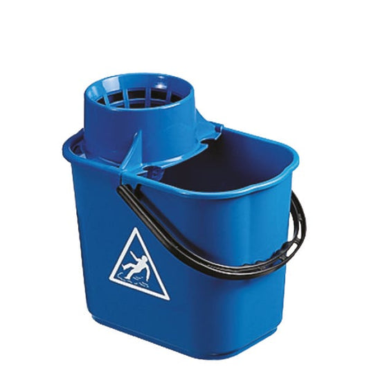 Blue heavy duty plastic mop bucket, 12 litre