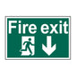 Spectrum Industrial Fire Exit Running Man Arrow Down Sign 1503