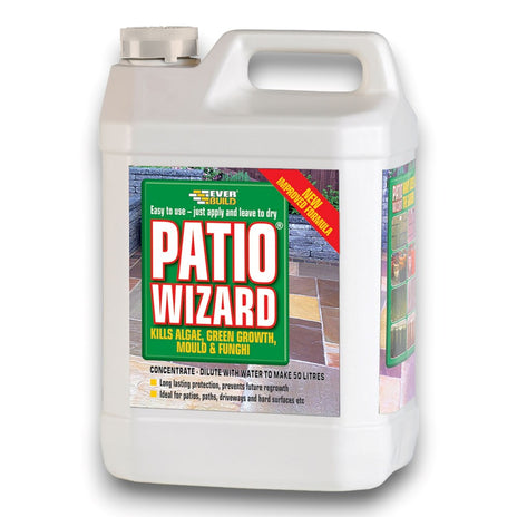 Everbuild PATIO WIZARD Moss Mould Killer Moss Away 5L Kills Algae Patio Cleaner