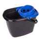 Recycled Black Mop Bucket with Blue Wringer 14 Litre (49139)