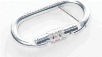 ARESTA Polished Screw Gate Oval Carabiner with Pin - PJ-501P