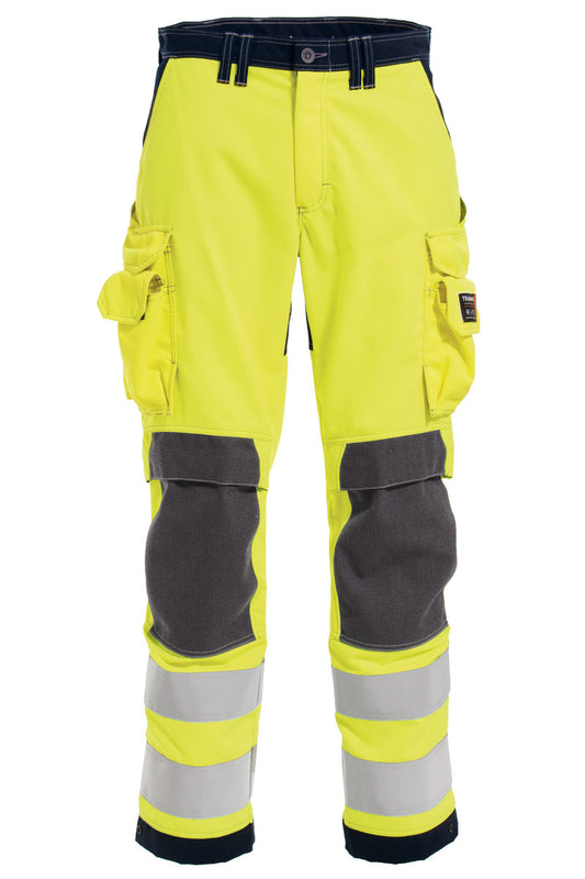 Tranemo 5820 81 Tera TX FR Arc Hi-Vis Trousers Yellow/Navy EN ISO 11612 front