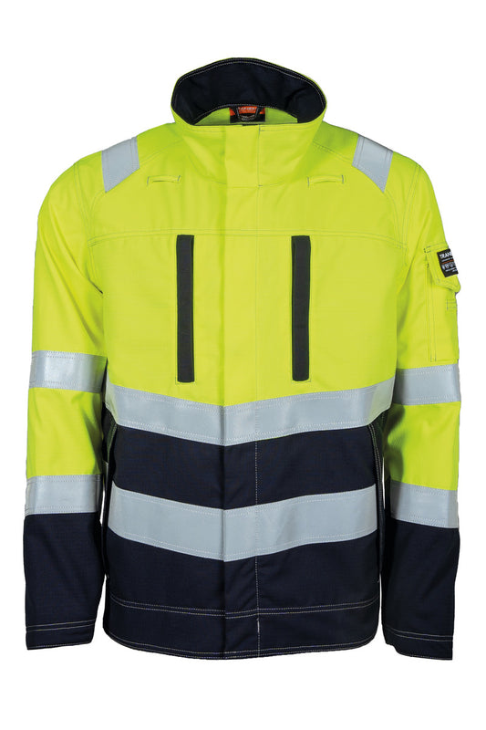 Tranemo 5831 81 Tera TX FR Arc Hi-Vis Jacket Yellow/Navy EN ISO 11612 front