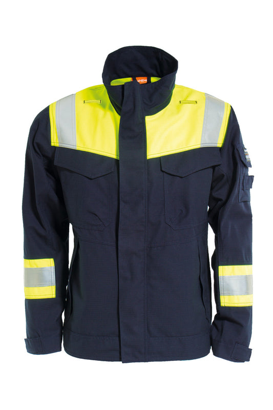 Tranemo 6030 81 Tera TX Non-Metal FR Arc Reflective Jacket Yellow/Navy EN ISO 11612 front