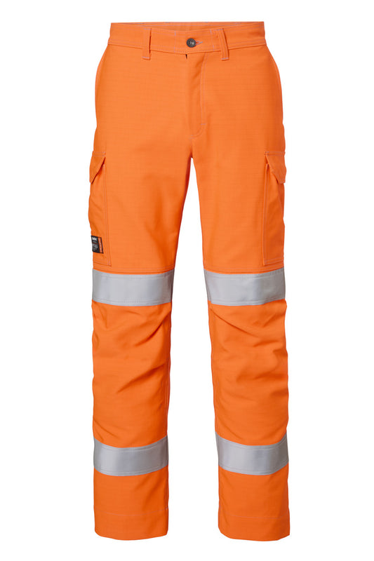 Tranemo 6121 82 Edge FR Arc Hi-Vis Rail Trousers Orange RIS-3279-TOM front