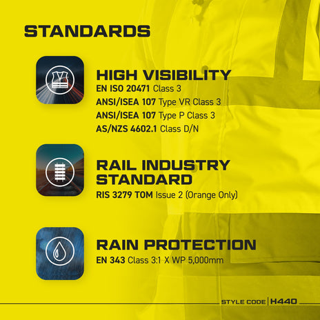 Portwest H440 Hi-Vis Rain Jacket