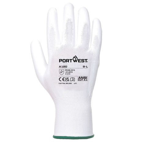Portwest A120 Black Pu Palm Coated Grip Glove (Pack of 12)
