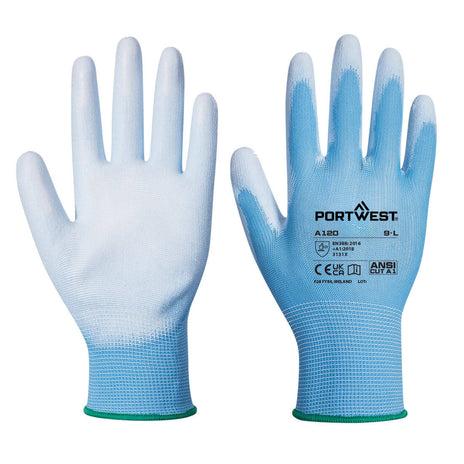 Portwest A120 Black Pu Palm Coated Grip Glove (Pack of 12)