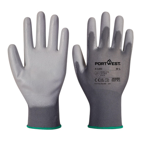 Portwest A120 Black Pu Palm Coated Grip Glove (Pack of 12)