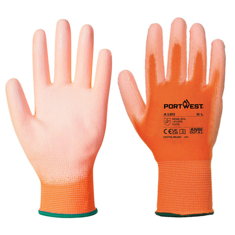 Portwest A120 Black Pu Palm Coated Grip Glove (Pack of 12)
