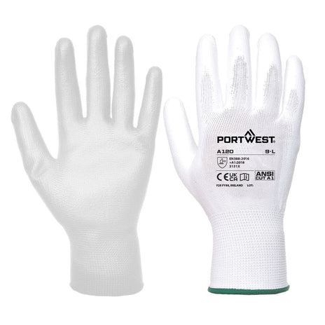 Portwest A120 Black Pu Palm Coated Grip Glove (Pack of 12)