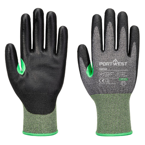 Portwest A638 CS Cut C15 PU Palm Glove - Grey/Black, Cut Level C, Touchscreen