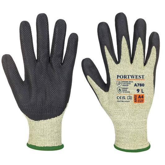 Portwest FR Arc Cut D13 Level 2 Glove - Green/Black
