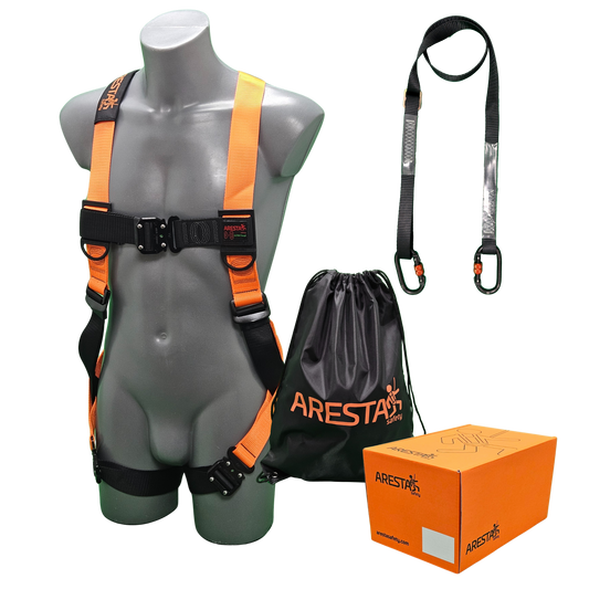 ARESTA MEWP Kit 1, Single Point Harness & 2m Webbing Lanyard - AK-M01