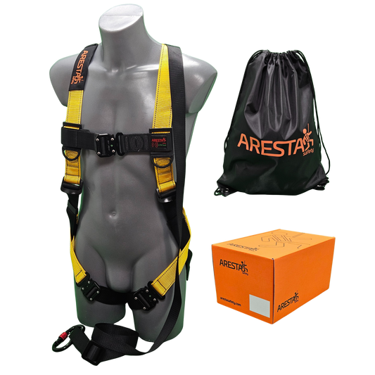 ARESTA AK-M01AA MEWP Kit, Black and Yellow Harness, 2m Lanyard, Pump Bag - AK-M01AA-BY
