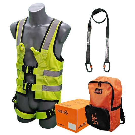 ARESTA MEWP Kit HV, Hi-Vis Yellow Jacket Harness, 2m Lanyard - AK-M0HY