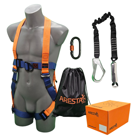 ARESTA Scaffolder Kit 2, 2 Point Harness & Elasticated Lanyard - AK-S02S