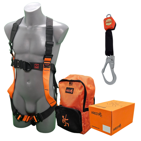 ARESTA Scaffolder Kit 9E, Elasticated Harness & Fall Arrest Block - AK-S09E