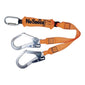 Deltaplus Energy Absorber Webbing Double Lanyard With Scaffold Hooks 1 mtr