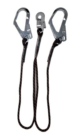ARESTA Fixed Twin Rope Restraint Lanyard 1.5m, Scaffold Hooks - AR-02301/15