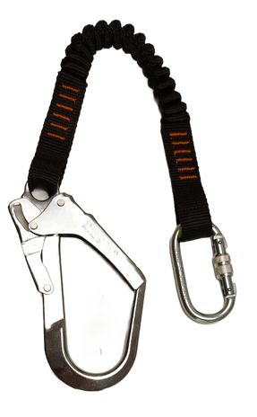ARESTA Restraint Elasticated Webbing Lanyard, Scaffold Hook & Carabiner - AR-02908