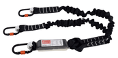 ARESTA Twin Elasticated Lanyard, Scaffold Hooks and Shock Absorber - AR-03700