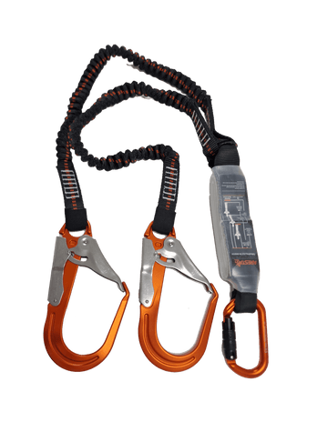 ARESTA Twin Scaff Lite 1.8m Elasticated Lanyard, Aluminium Scaffold Hooks - AR-03703