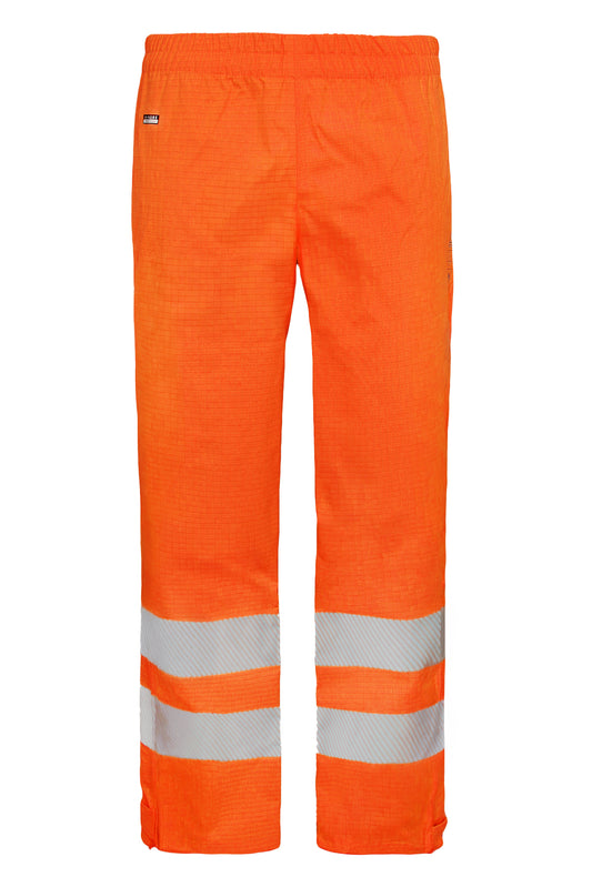 Lyngsoe ARC-LR19052 Multinorm Arc Flash Breathable Hi-Vis Rain Trousers APC 1 ATPV 12 cal in Hi-Vis Orange front