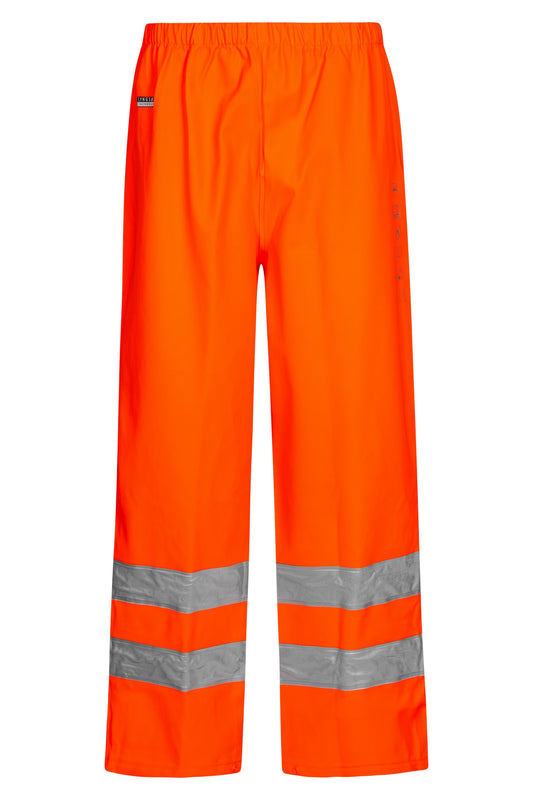 Lyngsoe ARC-LR4052 Multinorm Arc Flash Hi-Vis PVC Rain Trousers APC 1 ATPV 8.6 cal in Hi-Vis Orange front
