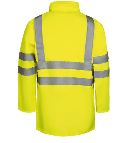 Lyngsoe ARC-LR4055 Multinorm Arc Flash Hi-Vis PVC Rain Jacket APC 1 ATPV 8.6 cal