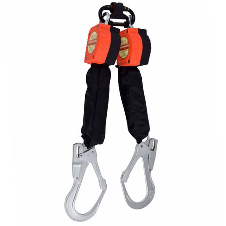ARESTA Twin 2m Retractable Webbing Fall Arrest Block, Scaffold Hooks - AR-05HB-2NT