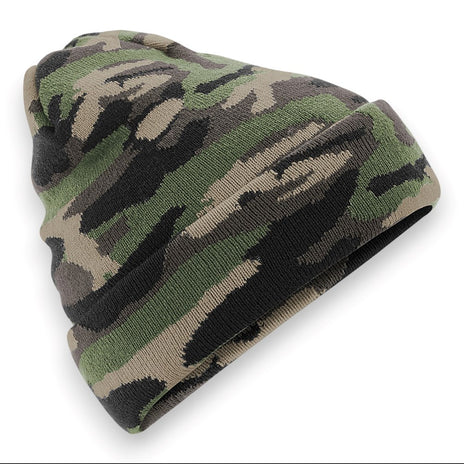 Beechfield Jungle Camo Cuffed Beanie Hat