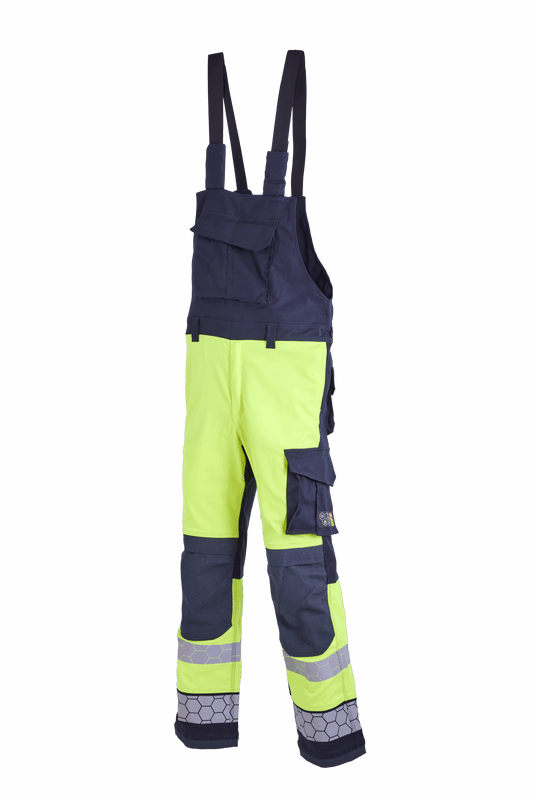 ProGARM DG259M Gen 2 Hi-Vis Two-Tone Combat Stretch Arc Flash Dungarees Hi-Vis Yellow/Navy