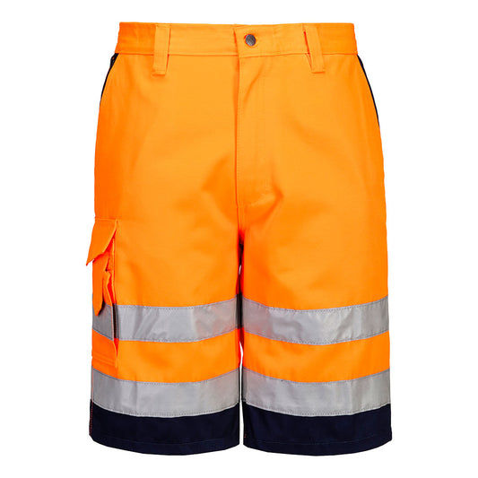Portwest Hi-Vis Contrast Shorts - Orange/Navy