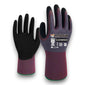 Manosun EUDN0920 Oil Resistant Nitrile Palm Coated Purple/Black Glove