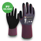 Manosun EUDN0920 Oil Resistant Nitrile Palm Coated Purple/Black Glove