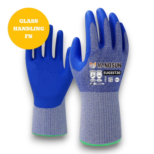 Manosun EUGS5T20 Cut E Glass Handling Nitrile Palm Glove