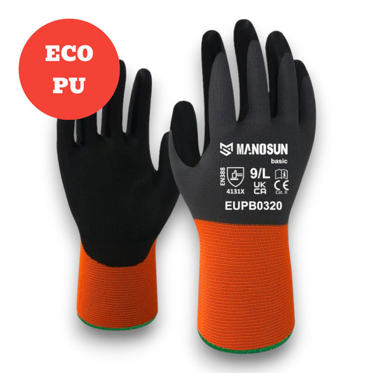 Manosun EUPB0320 Basic PU Palm Coated Grip Glove