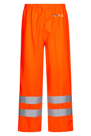 Lyngsoe FR-LR52 Flame Retardant Hi-Vis PU Rain Trousers EN ISO 20471 Class 2
