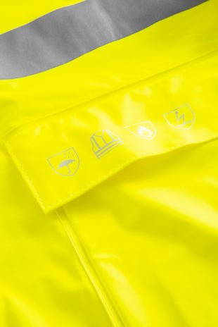 Lyngsoe FR-LR55 Flame Retardant Hi-Vis PU Rain Jacket EN ISO 20471 Class 3