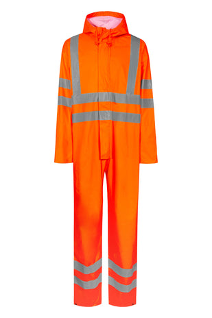 Lyngsoe FR-LR57 Flame Retardant Hi-Vis PU Rain Coverall EN ISO 20471 Class 3