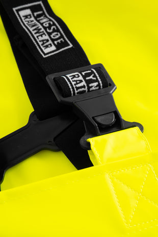 Lyngsoe FR-LR59 Flame Retardant Hi-Vis PU Rain Bib and Brace EN ISO 20471 Class 2
