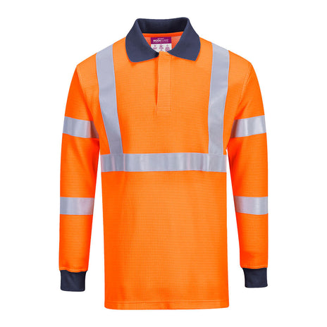 Portwest FR76 Modaflame Ris Long Sleeve Polo Shirt Orange
