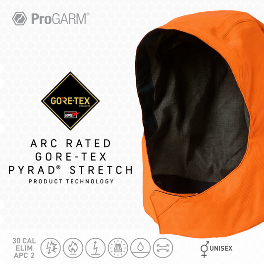 ProGARM WH240H GORE-TEX PYRAD Hi-Vis Orange Helmet Size Arc Hood