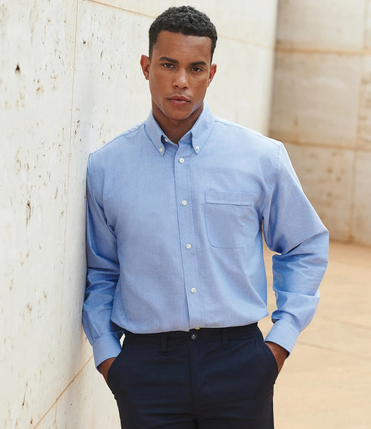 Henbury Long Sleeve Classic Oxford Shirt (H510) - Blue