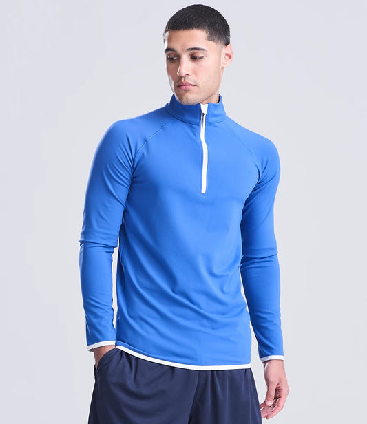 AWDis Cool Half Zip Sweat Top (JC031) - Royal Blue/Arctic White