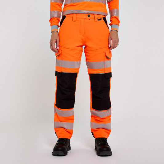 Pulsar LIFE Hi-Vis Women's Stretch Combat Trousers (LFE972 / LFE971) - Orange