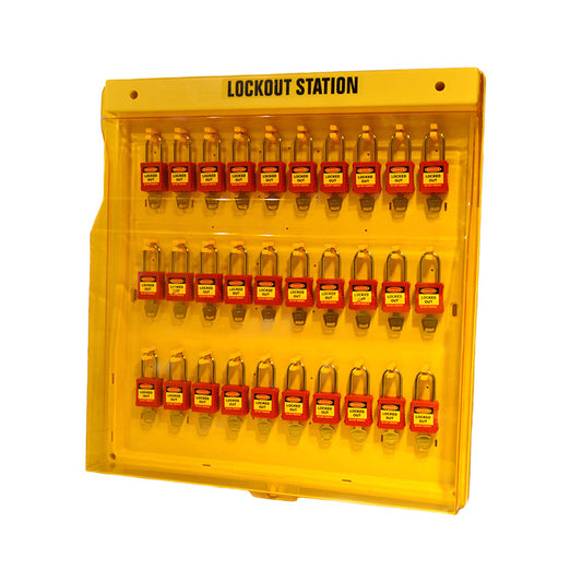 Spectrum Industrial Lockout Board 30 Padlock Station, With Cover LOK270