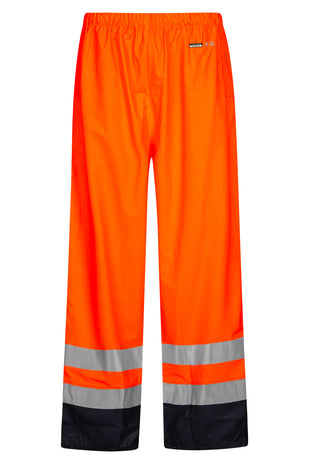Lyngsoe LR3052 Two-Tone Hi-Vis PU Rain Trousers EN ISO 20471 Class 2