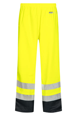 Lyngsoe LR3052 Two-Tone Hi-Vis PU Rain Trousers EN ISO 20471 Class 2